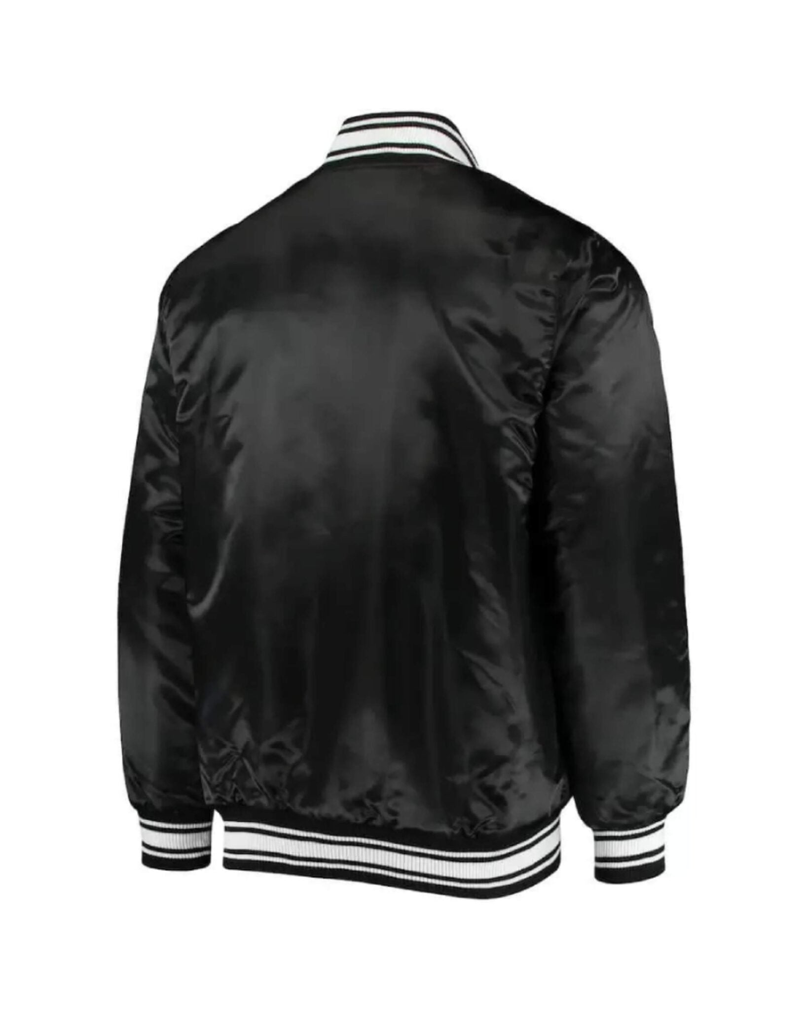 Black NFL Team Detroit Lions Satin Jacket