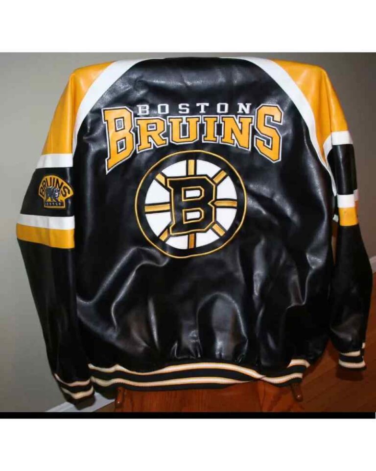 Boston Bruins Black Yellow NHL Leather Jacket