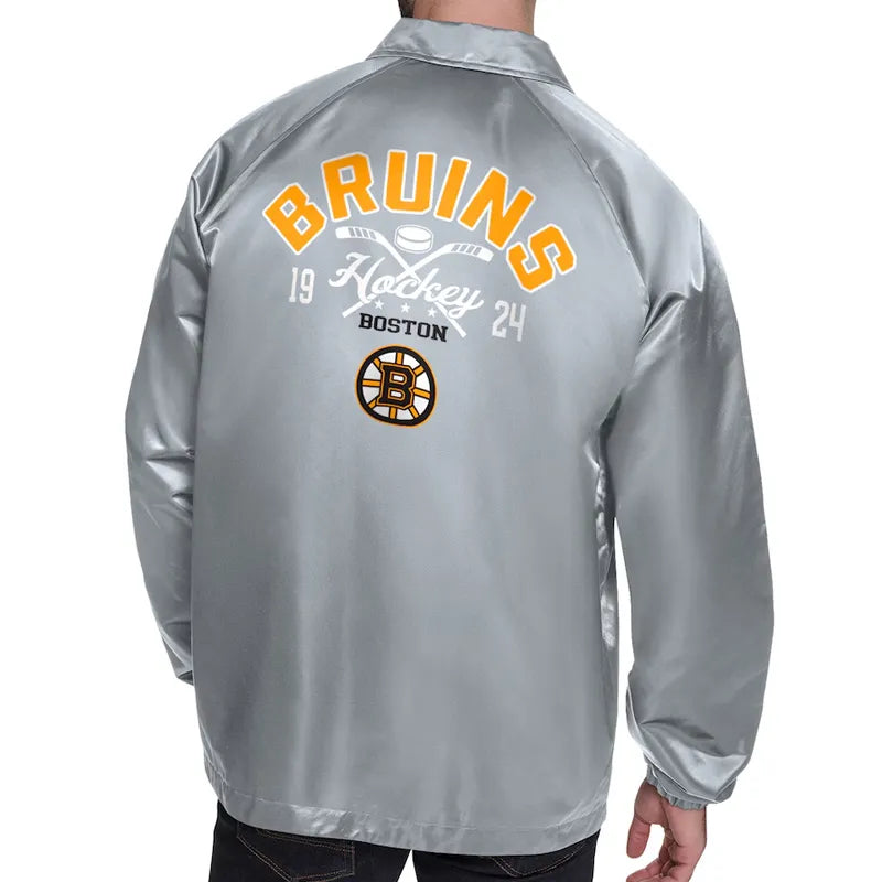 Boston Bruins Retro Logo Coaches Jacket