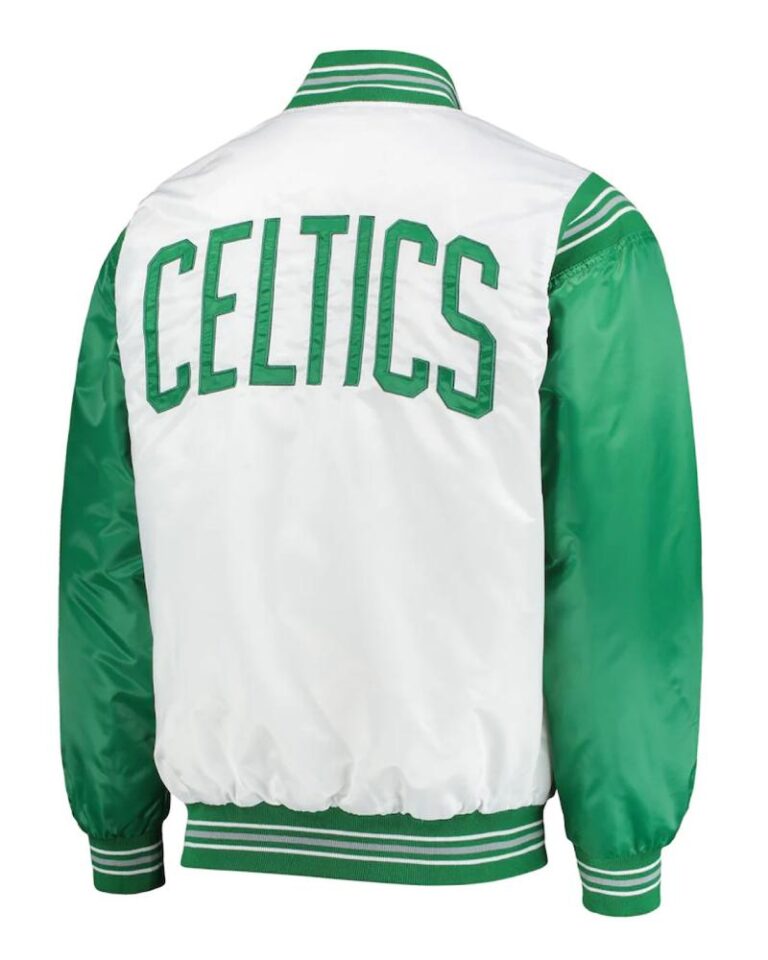 Boston Celtics White/Kelly Green Satin Jacket
