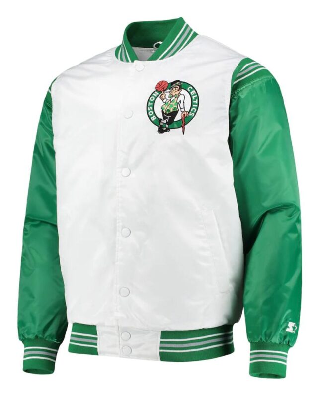 Boston Celtics White/Kelly Green Satin Jacket