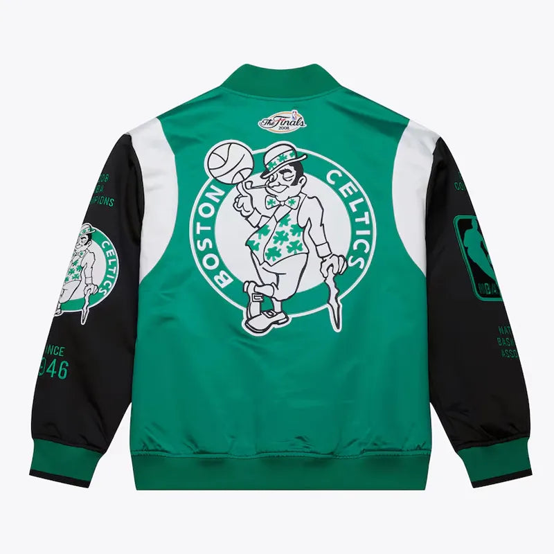 Boston Celtics Team Origins Green Satin Jacket