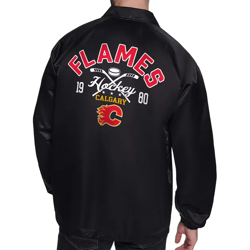 Calgary Flames Retro Logo Coaches Jacket