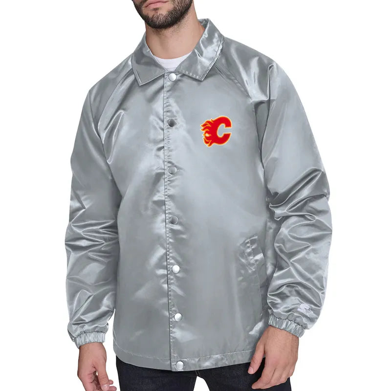 Calgary Flames Retro Logo Coaches Jacket