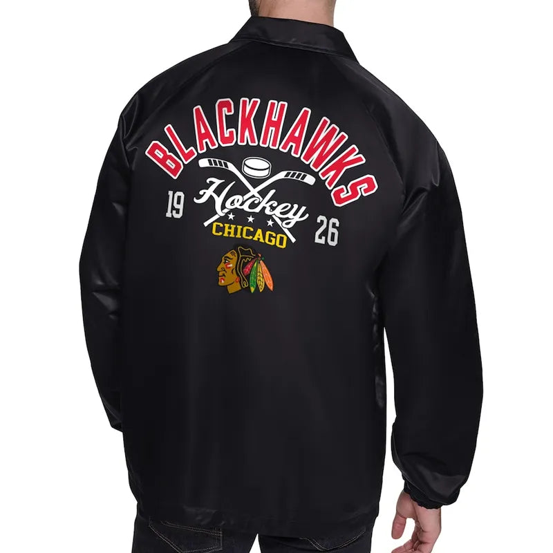 Chicago Blackhawks Retro Logo Coaches Jacket