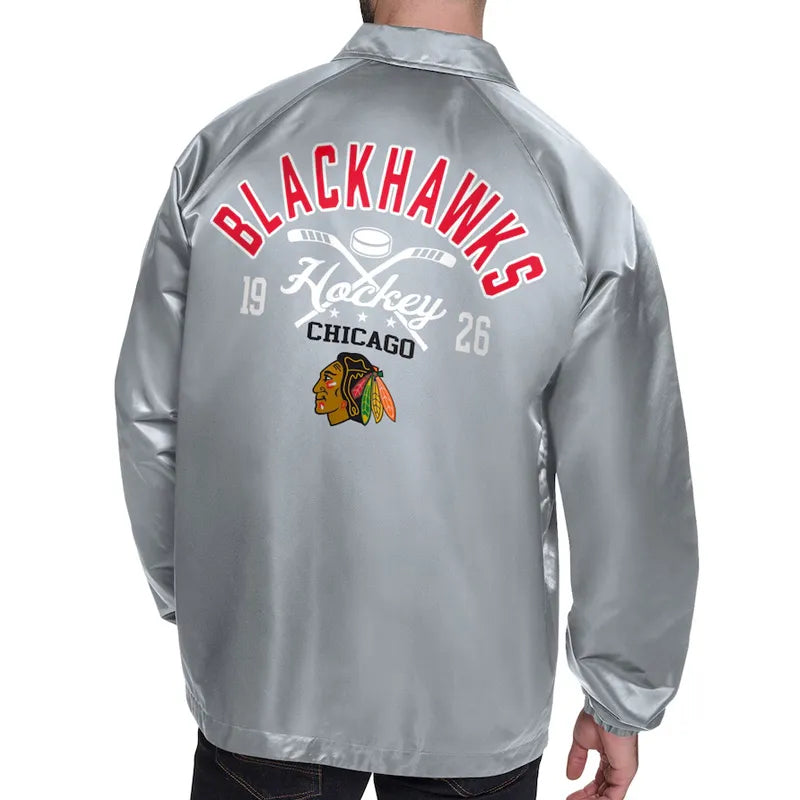 Chicago Blackhawks Retro Logo Coaches Jacket