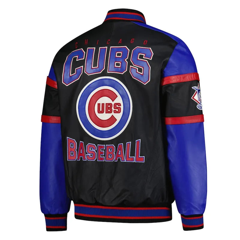 Chicago Cubs Black and Blue Varsity Leather Jacket