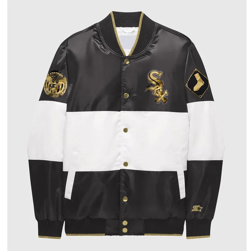 Chicago White Sox Ty Mopkins Black and White Satin Jacket