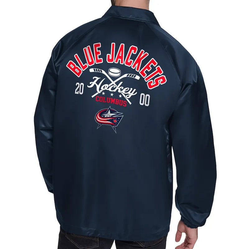 Columbus Blue Jackets Retro Logo Coaches Jacket