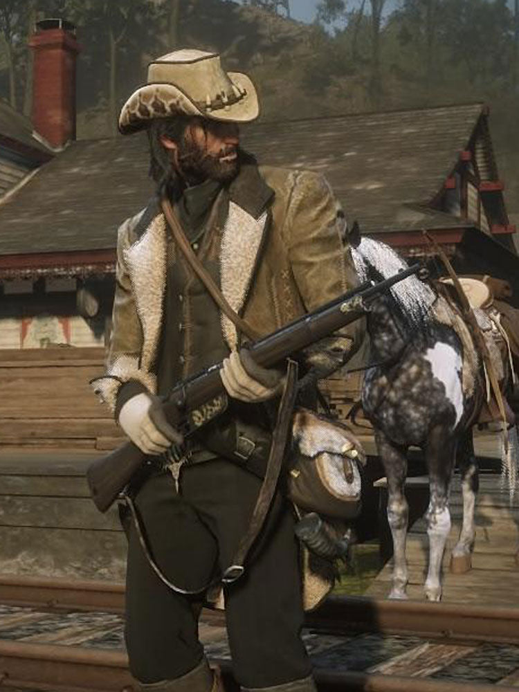 Cougar Cutaway Red Dead Redemption 2 Leather Coat