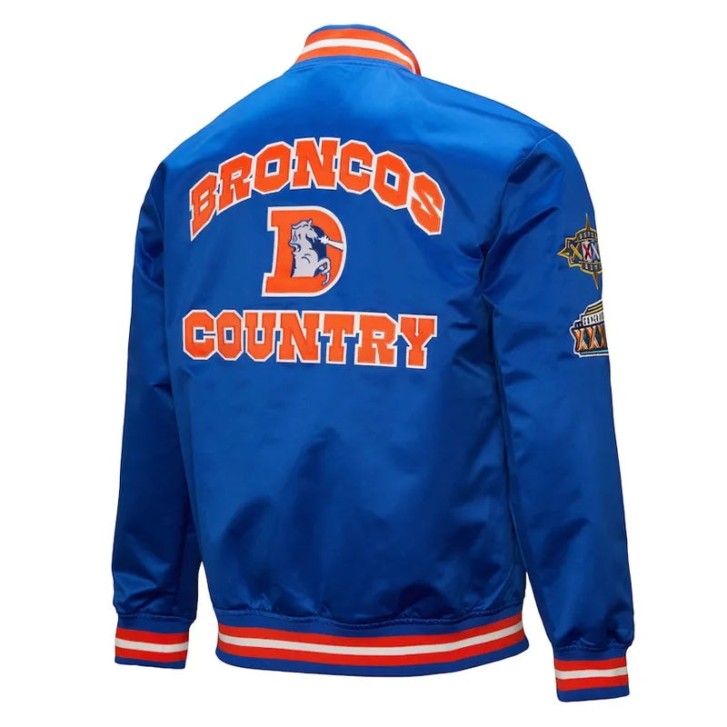 Denver Broncos Double Down Royal Satin Jacket