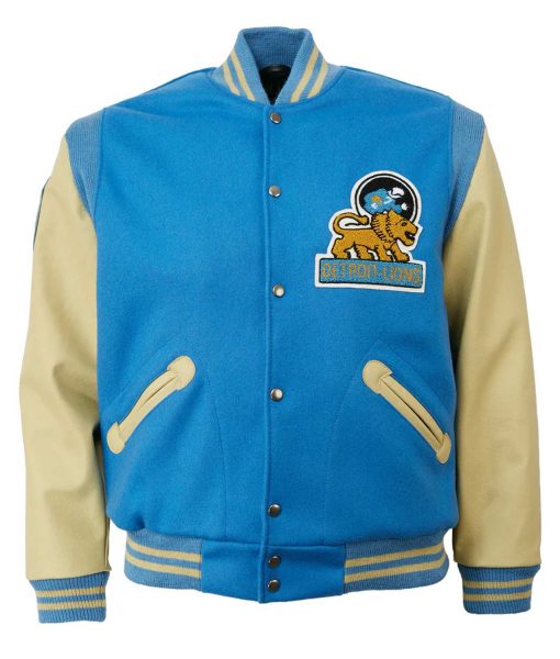 1952 Detroit Lions Varsity Blue and Cream Jacket
