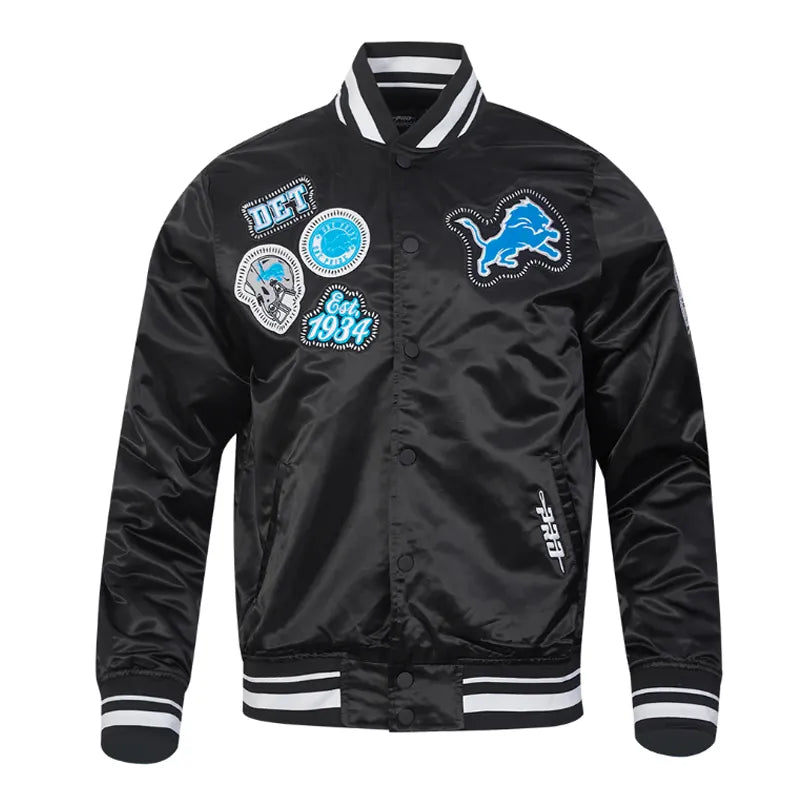 Detroit Lions Diy Pick Stitch Classic Rib Satin Jacket