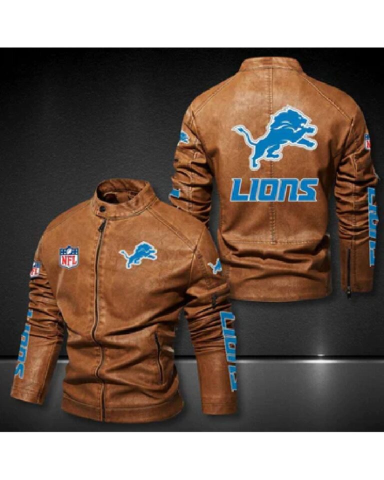 Detroit Lions Leather Winter Jacket