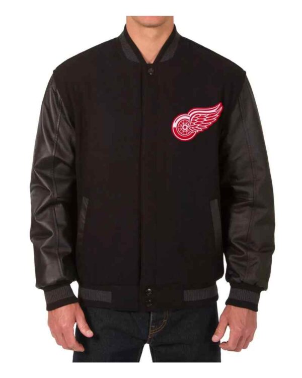 Detroit Red Wings Black Varsity Jacket