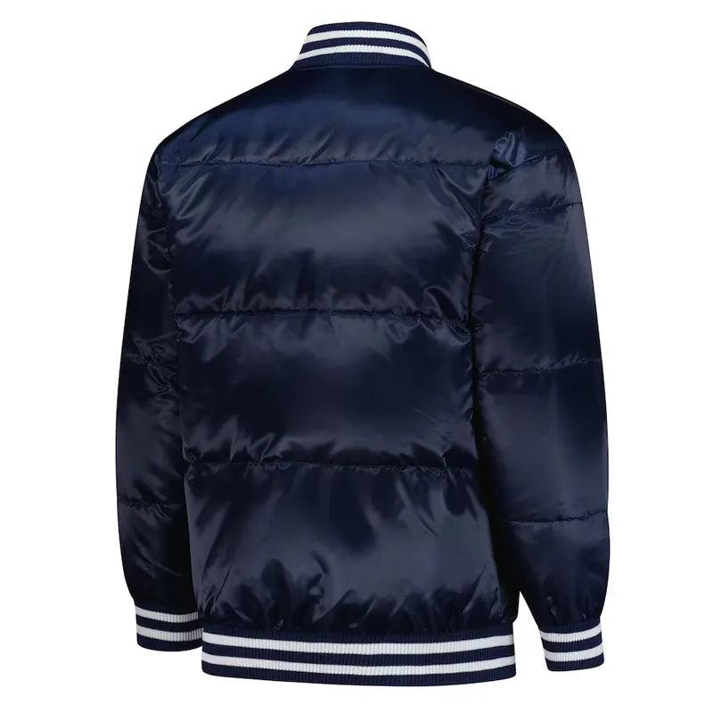 Detroit Tigers Puffer Navy Satin Jacket