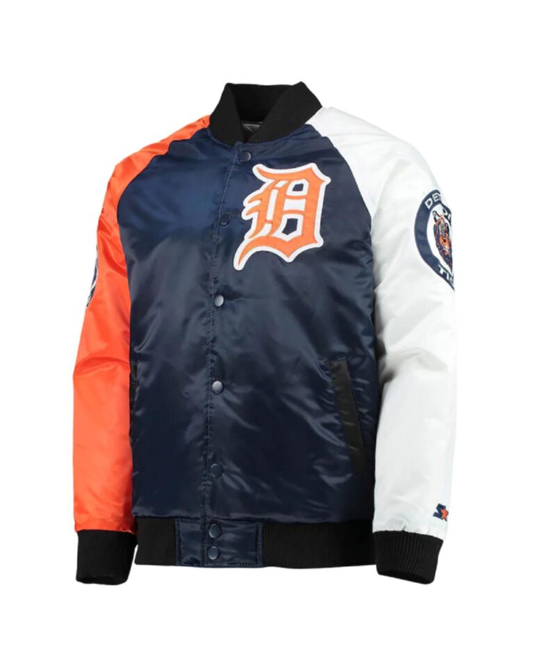 Detroit Tigers Tri-Color Navy Blue/Orange Jacket
