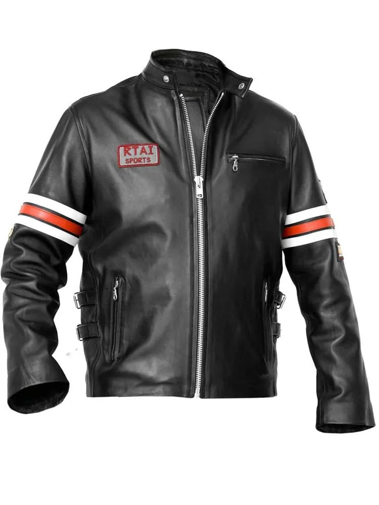 Gregory House Motorcycle Black Leather Jacket