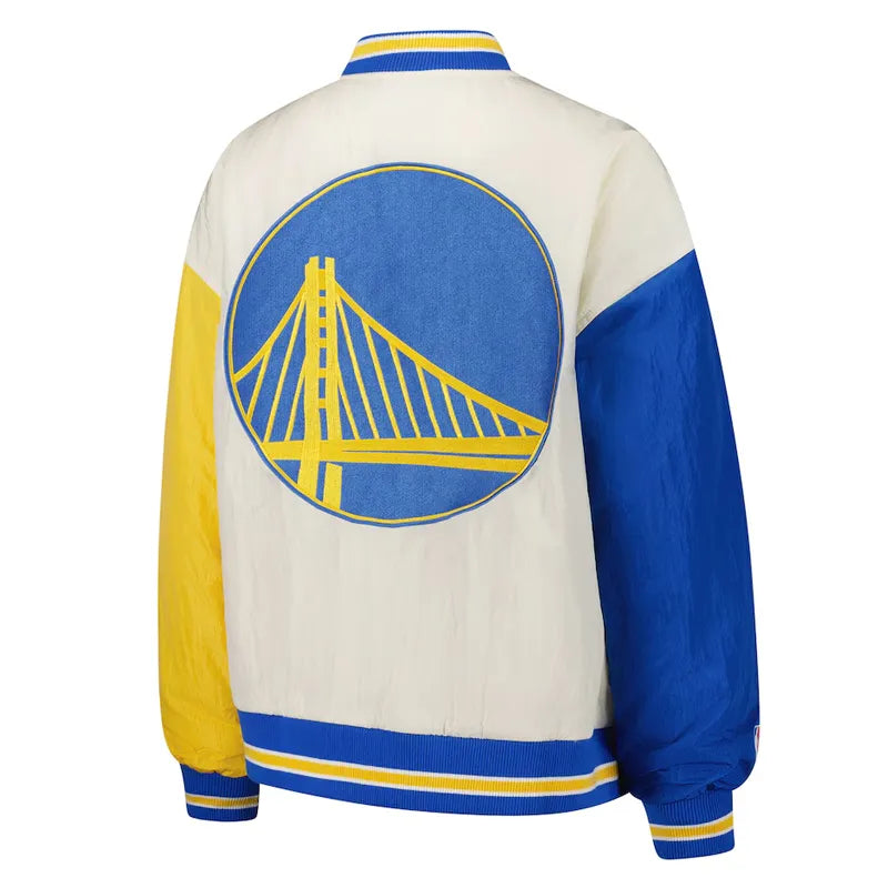 Golden State Warriors Color Block Bomber Full-Snap Jacket