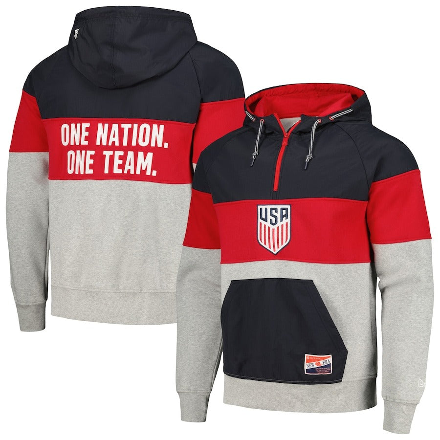 5th & Ocean by New Era Navy/Gray USMNT Raglan Hoodie