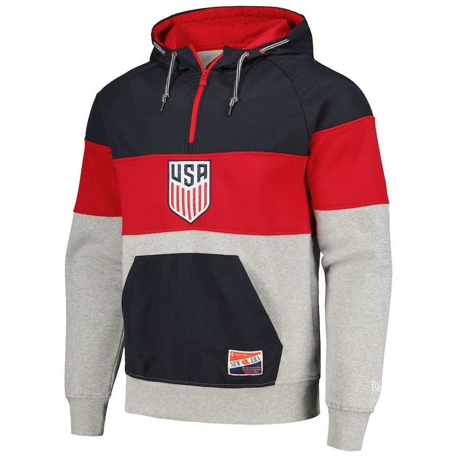 5th & Ocean by New Era Navy/Gray USMNT Raglan Hoodie