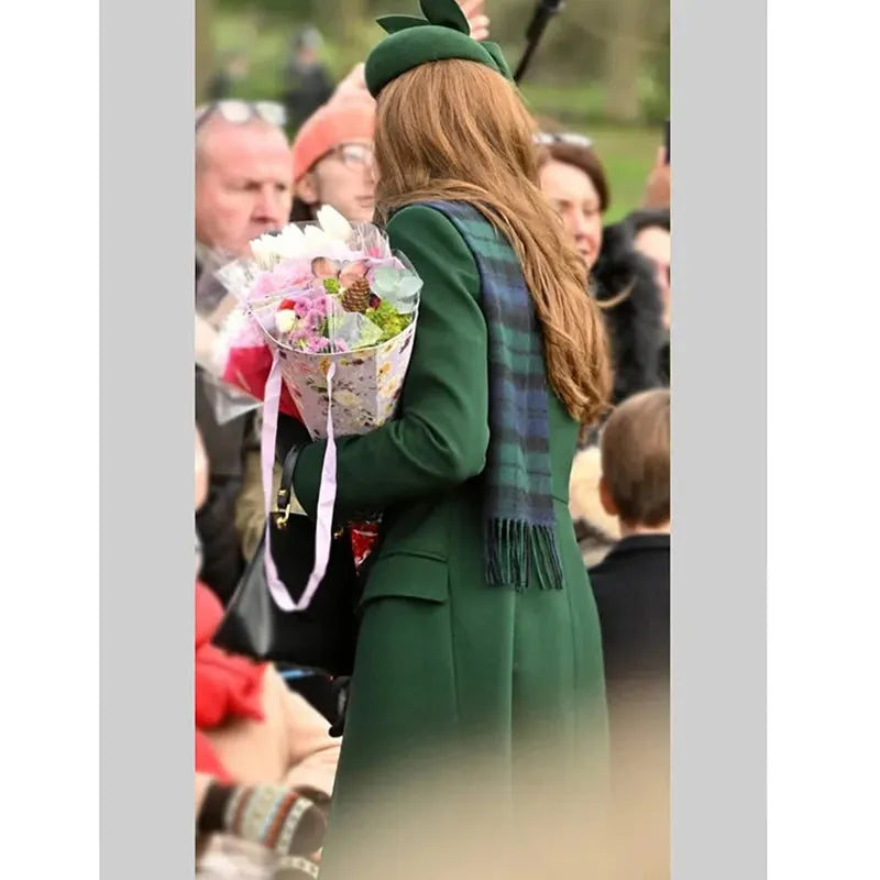 Kate Middleton Christmas Day Church Green Coat