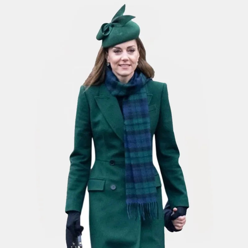 Kate Middleton Christmas Day Church Green Coat