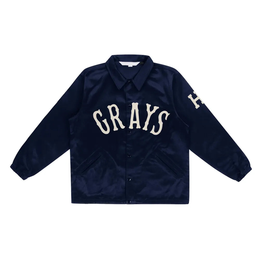 Homestead Grays Navy Satin Windbreaker