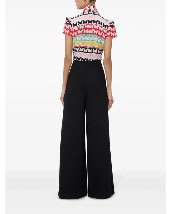 The View 2025 Alyssa Farah Griffin Butterfly Print Tie Neck Top