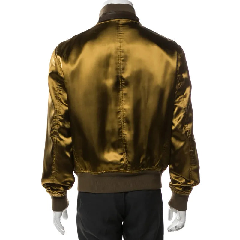 John Legend The Voice Olive Silk Bomber Jacket
