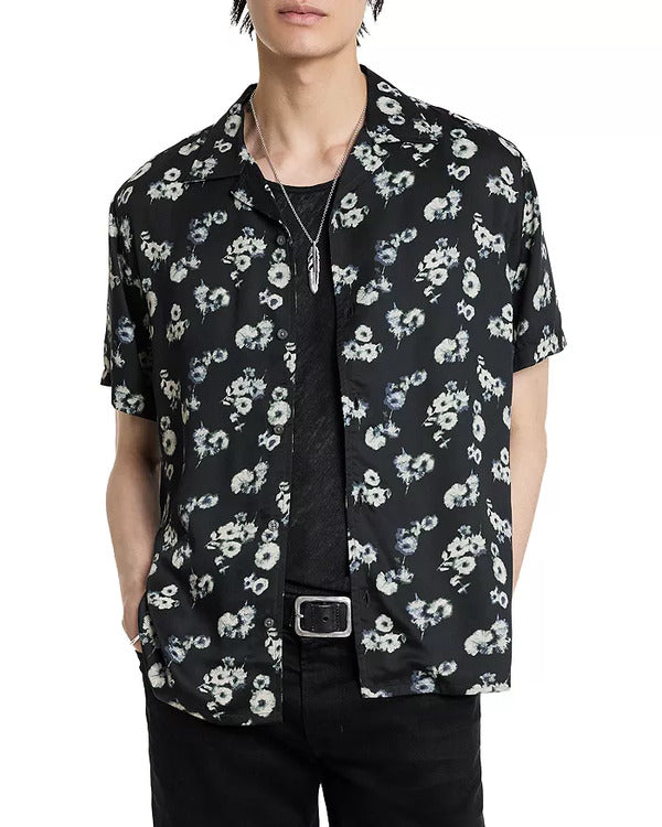 American Idol S23 Ryan Seacrest Black Floral Print Shirt