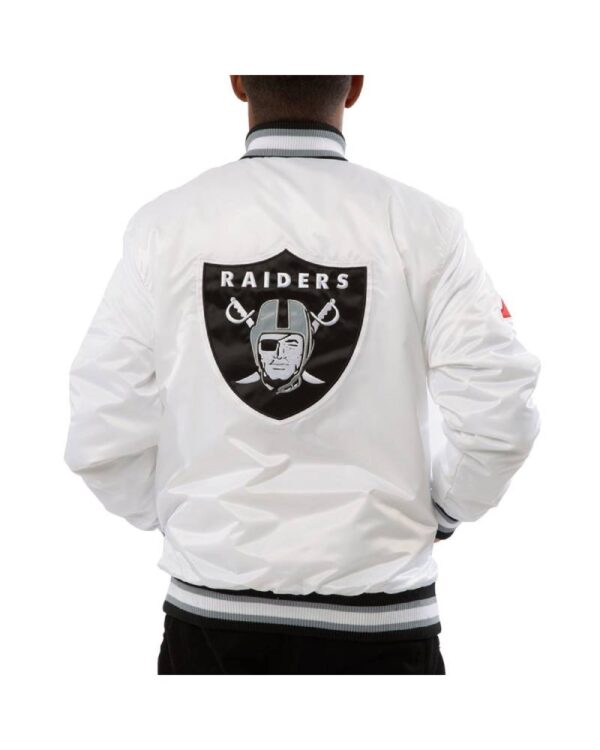 A Stars Las Vegas Raiders White Satin Jacket