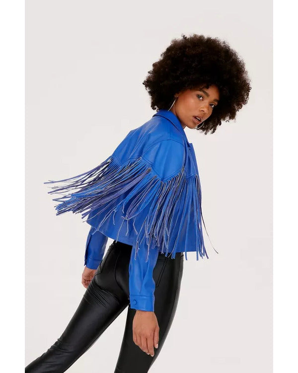The Voice S27 Hailey Wright Blue Fringed Jacket
