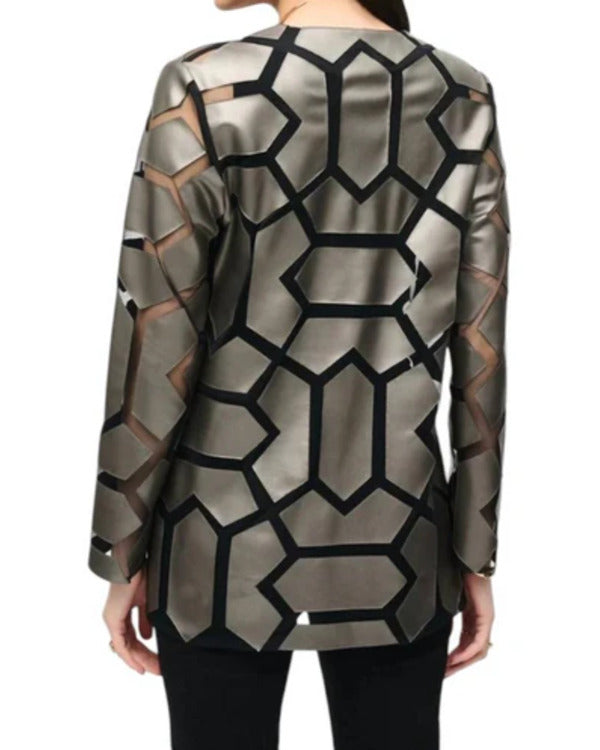 Beyond The Gates Karan Kendrick Metallic Laser-Cut Mesh Jacket