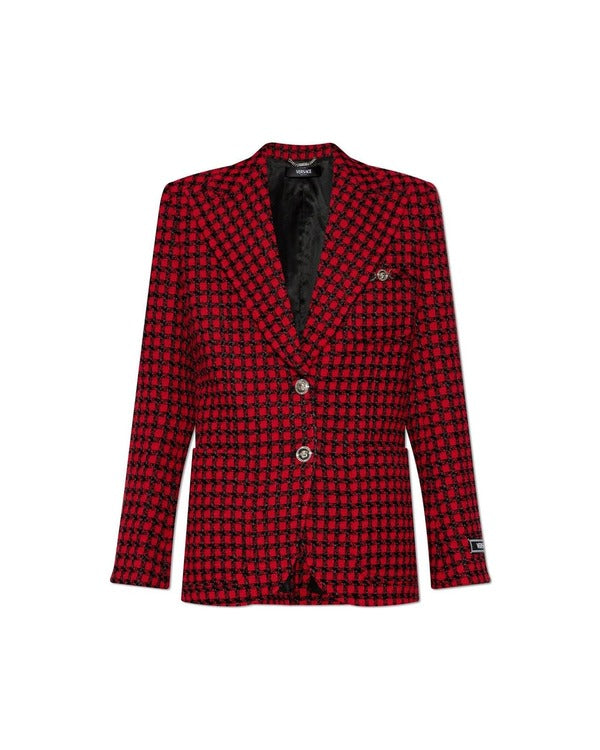 Elsbeth S02 Carrie Preston Red Checkered Tweed Blazer