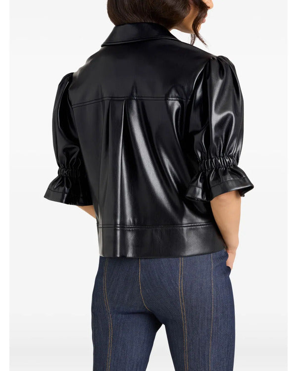 The View 2025 Joy Behar Black Leather Zip-Front Jacket