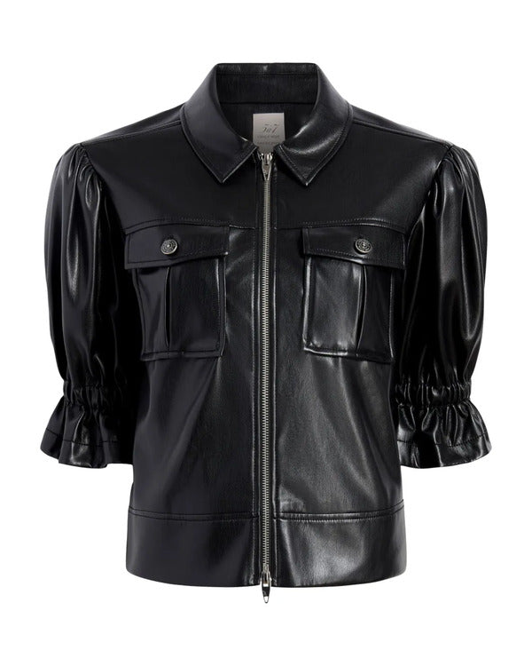 The View 2025 Joy Behar Black Leather Zip-Front Jacket