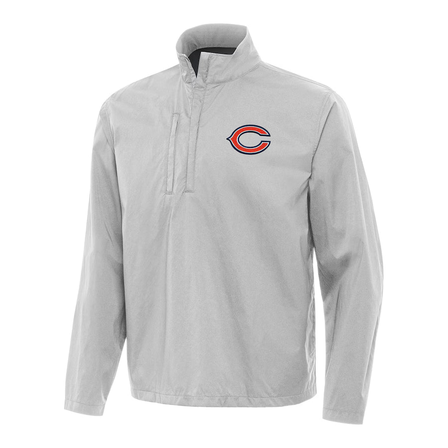 Antigua Gray Chicago Bears Brisk Pullover Jacket