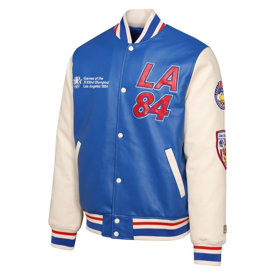 Blue 1984 Los Angeles Games Olympic Heritage Varsity Jacket