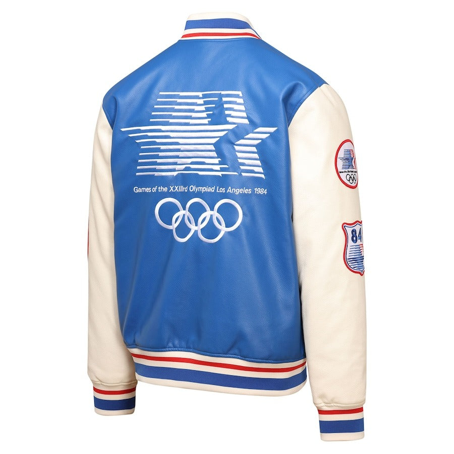 Blue 1984 Los Angeles Games Olympic Heritage Varsity Jacket