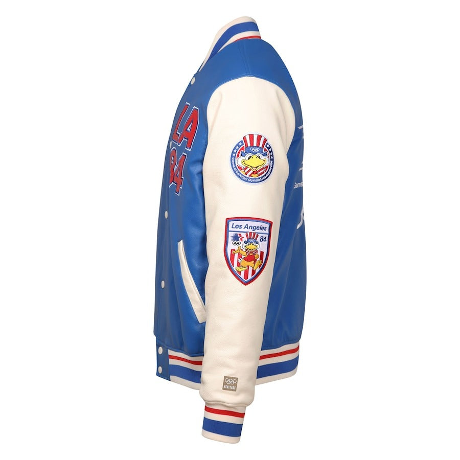 Blue 1984 Los Angeles Games Olympic Heritage Varsity Jacket