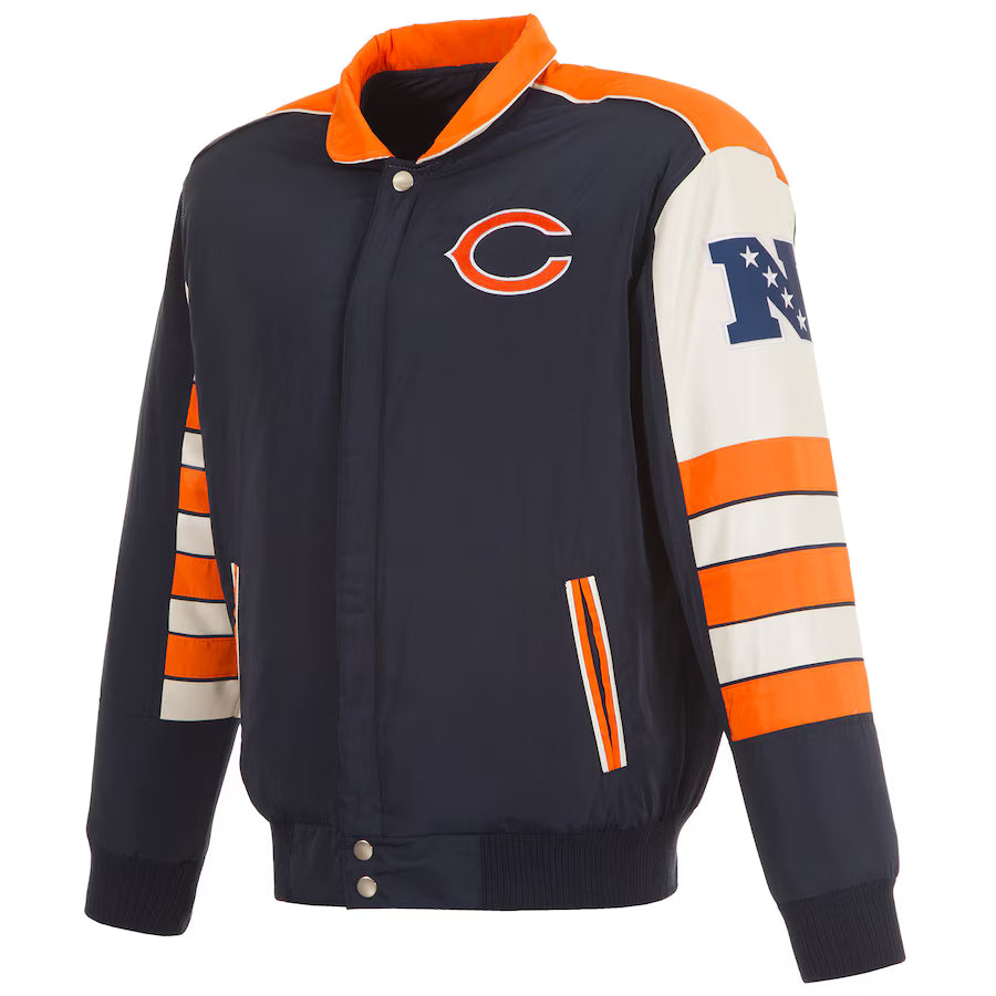 JH Design Navy Chicago Bears Classic Reversible Jacket