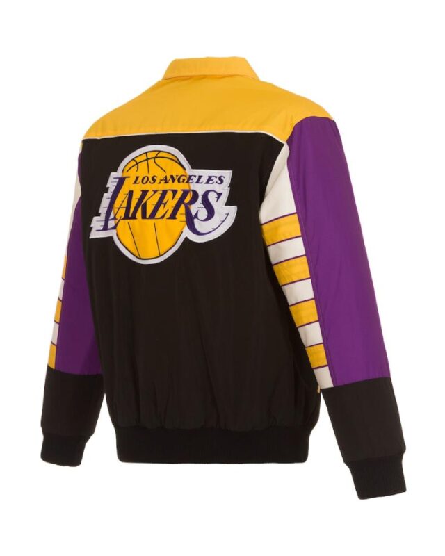 Lakers JH Design Stripe Colorblock Nylon Jacket