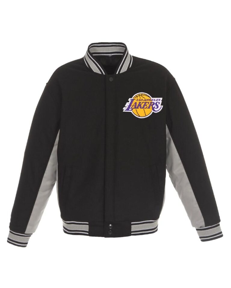 Lakers JH Design Black/Gray Wool & Poly-Twill Jacket