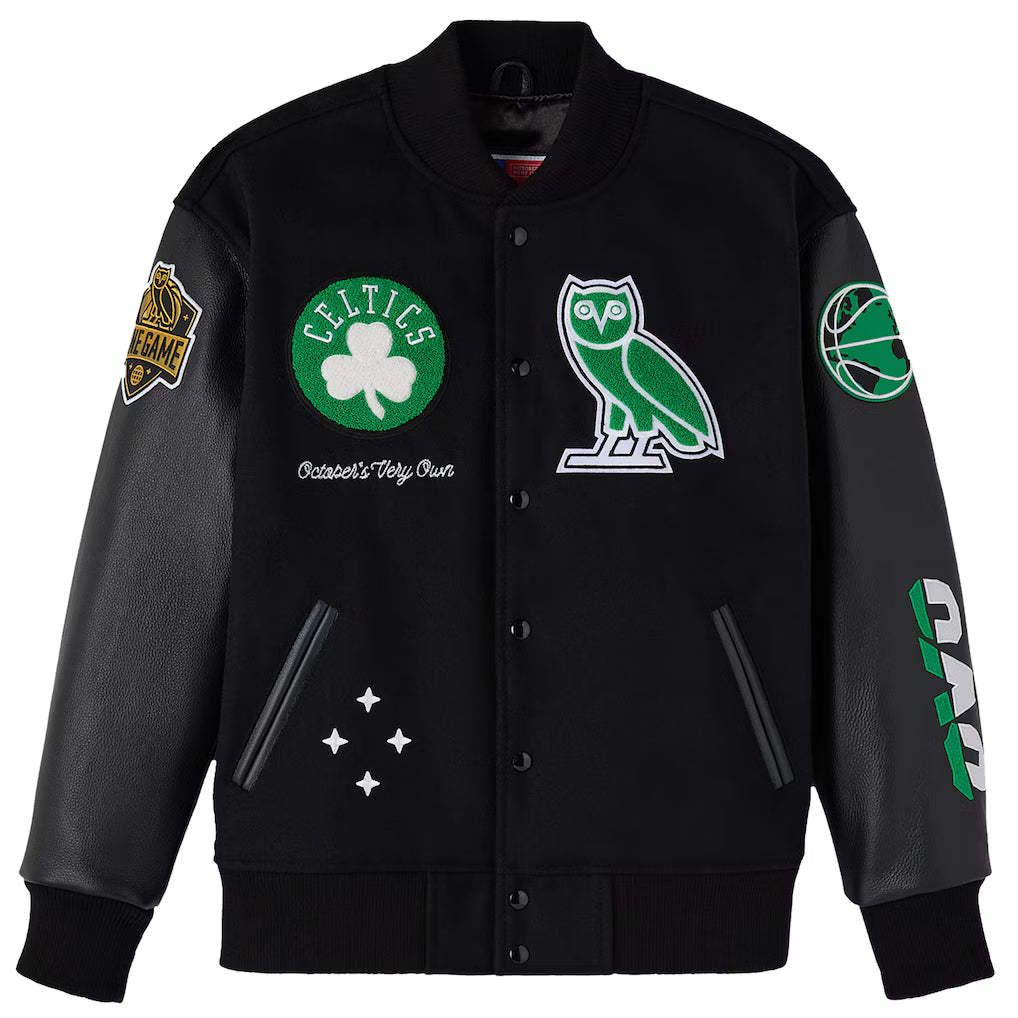 Boston Celtics OVO x NBA Black Varsity Jacket