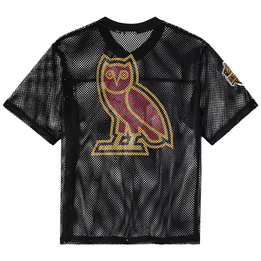Cleveland Cavaliers OVO x NBA Mesh Football Fashion Black Jersey