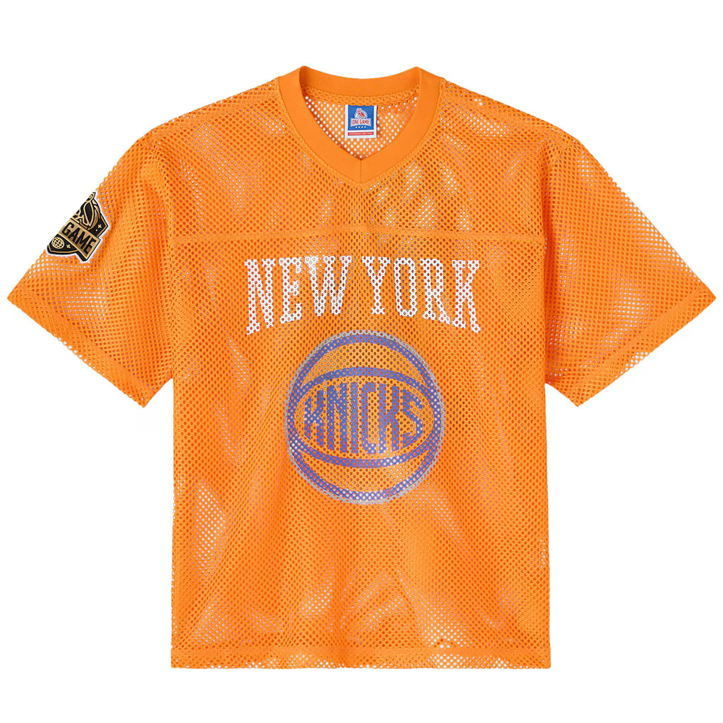 New York Knicks OVO x NBA Mesh Football Fashion Orange Jersey