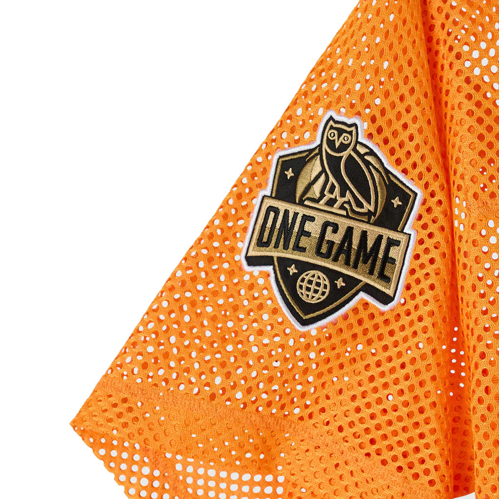 New York Knicks OVO x NBA Mesh Football Fashion Orange Jersey