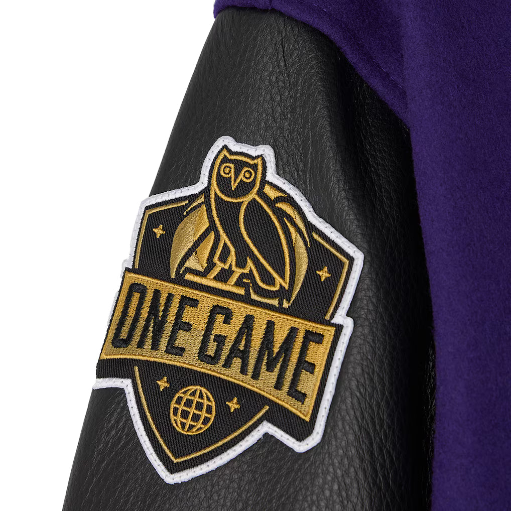 Los Angeles Lakers OVO x NBA Purple Varsity Jacket