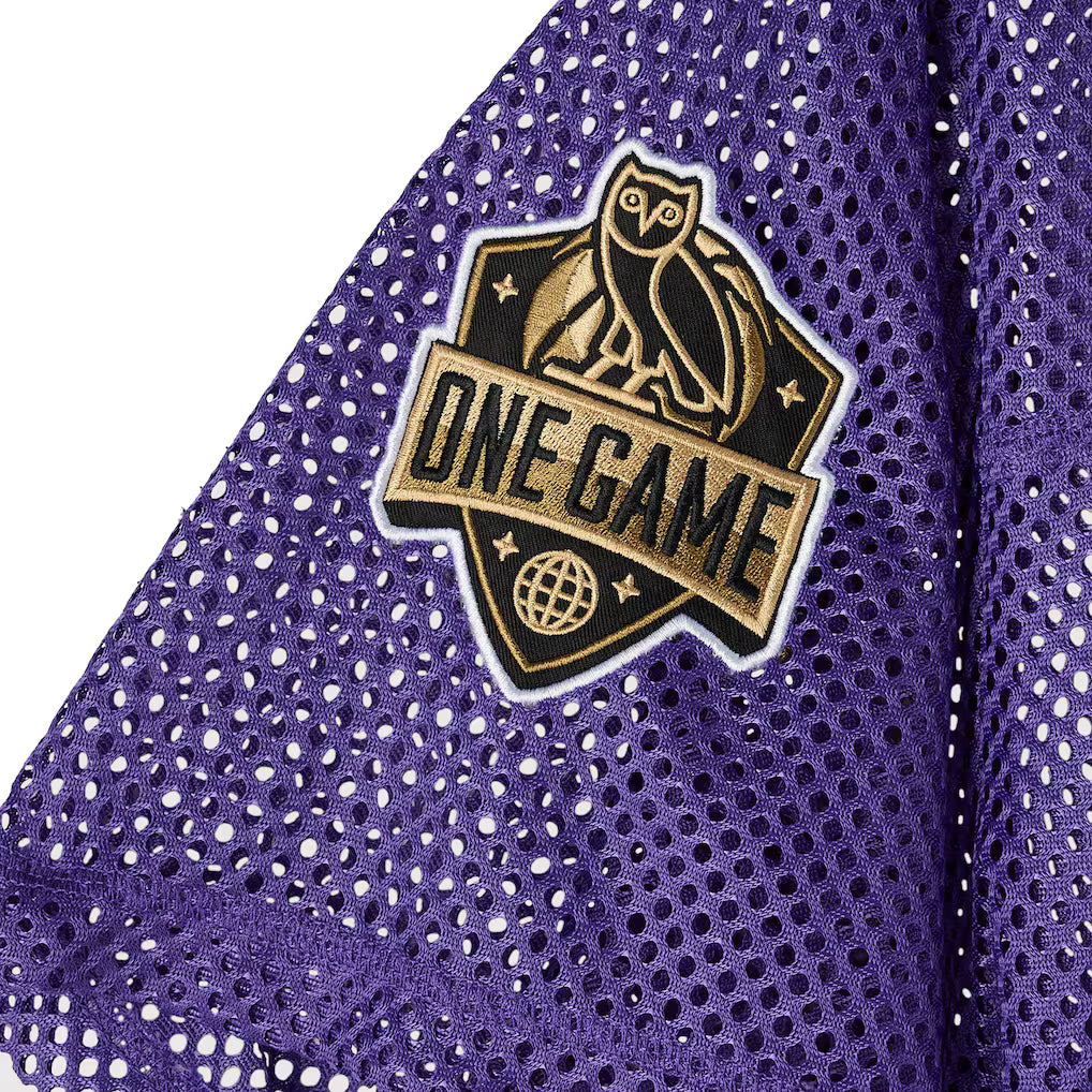 Toronto Raptors OVO x NBA Mesh Football Fashion Purple Jersey